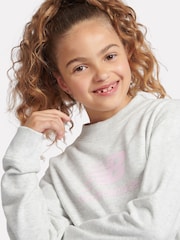 Gris - New Balance Kids French Terry Stacked Logo Crew Sweatshirt - Imagen 4 de 8