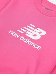 New Balance Pink Girls Stacked Logo Sweatshirt - Image 10 of 10