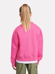 New Balance Pink Girls Stacked Logo Sweatshirt - Image 3 of 10