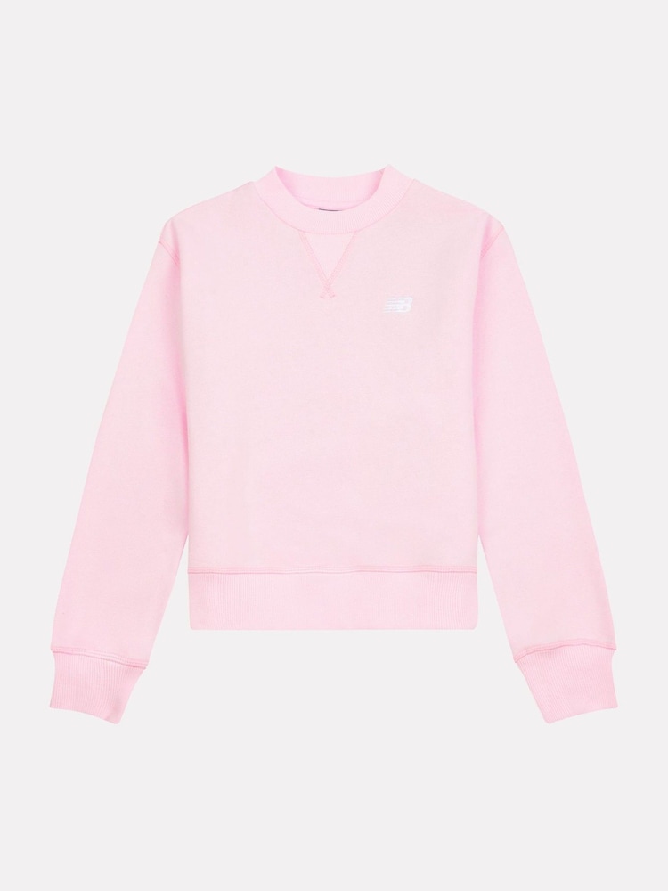 New Balance Pink Small Girls Logo Sweatshirt - Image 8 of 10