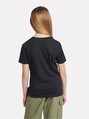 New Balance Black Girls 100% Cotton Stacked Logo T-Shirt - Image 3 of 8