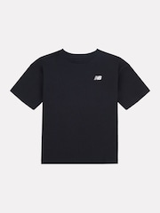 New Balance Black Small Girls Logo 100% Cotton T-Shirt - Image 1 of 4