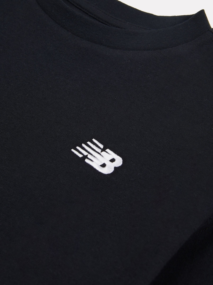 New Balance Black Small Girls Logo 100% Cotton T-Shirt - Image 4 of 4