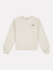 Biały - Bluza dziewczęca New Balance z okrągłym nadrukiem z motywem kwiatowym - Image 7 of 9