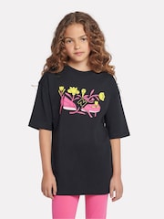 New Balance Black Girls 100% Cotton CDL Floral Graphic T-Shirt - Image 1 of 9