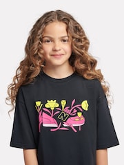 New Balance Black Girls 100% Cotton CDL Floral Graphic T-Shirt - Image 4 of 9