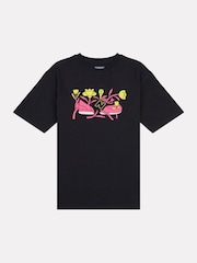 New Balance Black Girls 100% Cotton CDL Floral Graphic T-Shirt - Image 7 of 9