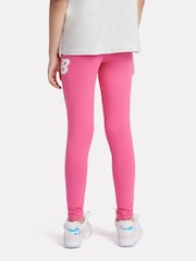New Balance Pink Light Kids Stacked Logo Leggings - Image 3 of 9
