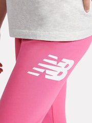New Balance Pink Light Kids Stacked Logo Leggings - Image 4 of 9