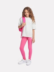 New Balance Pink Light Kids Stacked Logo Leggings - Image 5 of 9