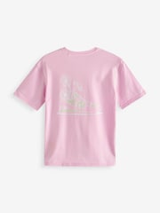 New Balance Pink Girls 100% Cotton Floral Sneaker T-Shirt - Image 2 of 3