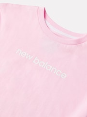 New Balance Pink Girls 100% Cotton Floral Sneaker T-Shirt - Image 3 of 3