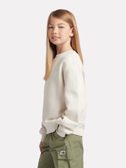 New Balance White Small Girls Logo Sweatshirt - Image 2 of 8