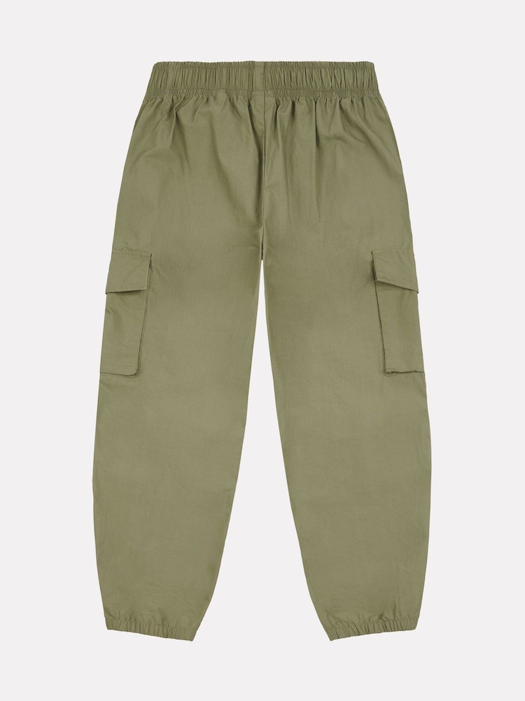 New Balance Green Girls 100% Cotton Premium Cargo Joggers - Image 4 of 6