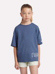 New Balance Blue Girls Athletics Logo T-Shirt - Image 5 of 8