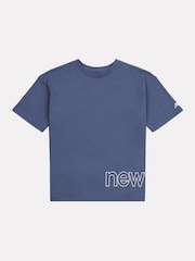 New Balance Blue Girls Athletics Logo T-Shirt - Image 6 of 8