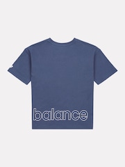 New Balance Blue Girls Athletics Logo T-Shirt - Image 7 of 8