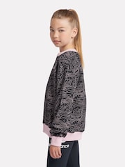New Balance Black Girls AOP Brush Back Sweatshirt - Image 2 of 8