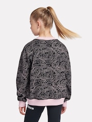 New Balance Black Girls AOP Brush Back Sweatshirt - Image 3 of 8