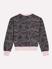 New Balance Black Girls AOP Brush Back Sweatshirt - Image 7 of 8