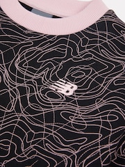 New Balance Black Girls AOP Brush Back Sweatshirt - Image 8 of 8