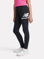 New Balance Black Kids Stacked Logo Leggings - Image 1 of 9