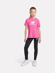 New Balance Black Kids Stacked Logo Leggings - Image 5 of 9