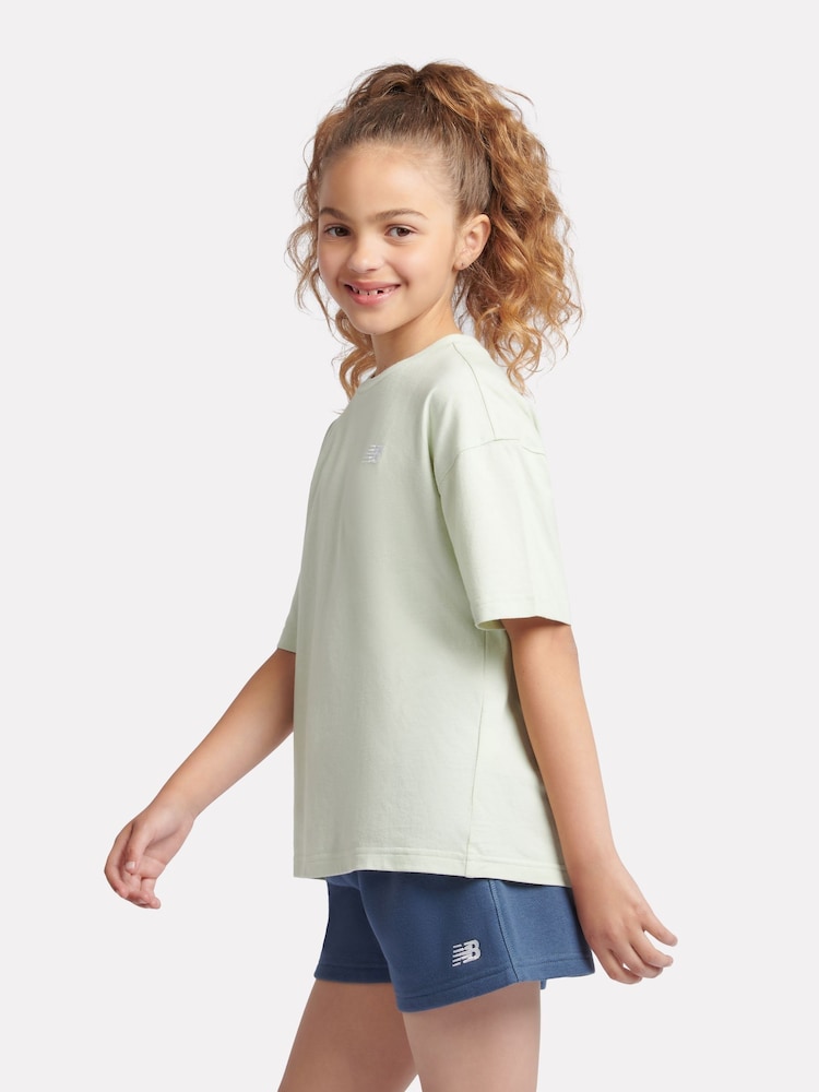 New Balance Green Small Girls Logo 100% Cotton T-Shirt - Image 2 of 10