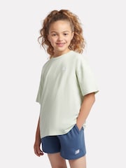 New Balance Green Small Girls Logo 100% Cotton T-Shirt - Image 8 of 10