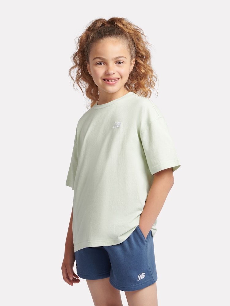 New Balance Green Small Girls Logo 100% Cotton T-Shirt - Image 8 of 10