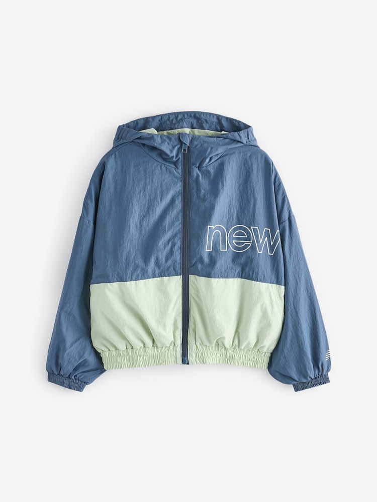 New Balance Light Blue Kids Athletics Mesh Lined Wind Cheater Jacket - Image 9 of 13