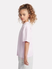 New Balance Light Pink Small Girls Logo 100% Cotton T-Shirt - Image 2 of 8