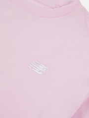 New Balance Light Pink Small Girls Logo 100% Cotton T-Shirt - Image 8 of 8