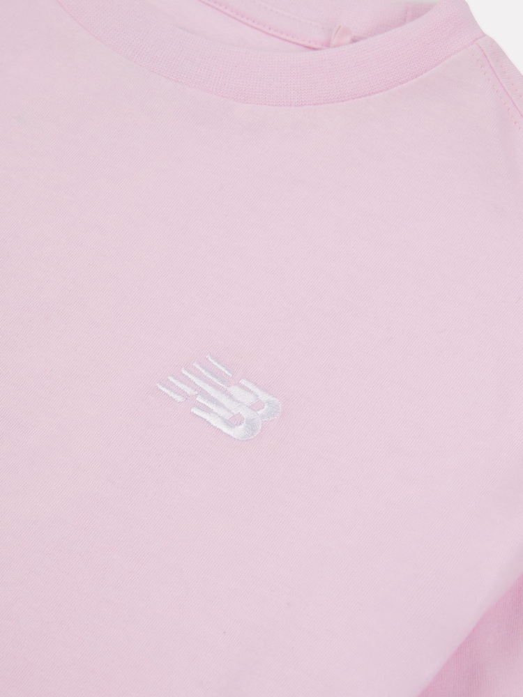 New Balance Light Pink Small Girls Logo 100% Cotton T-Shirt - Image 8 of 8