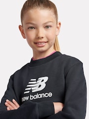 New Balance Black Girls Stacked Logo Sweatshirt - Image 4 of 9