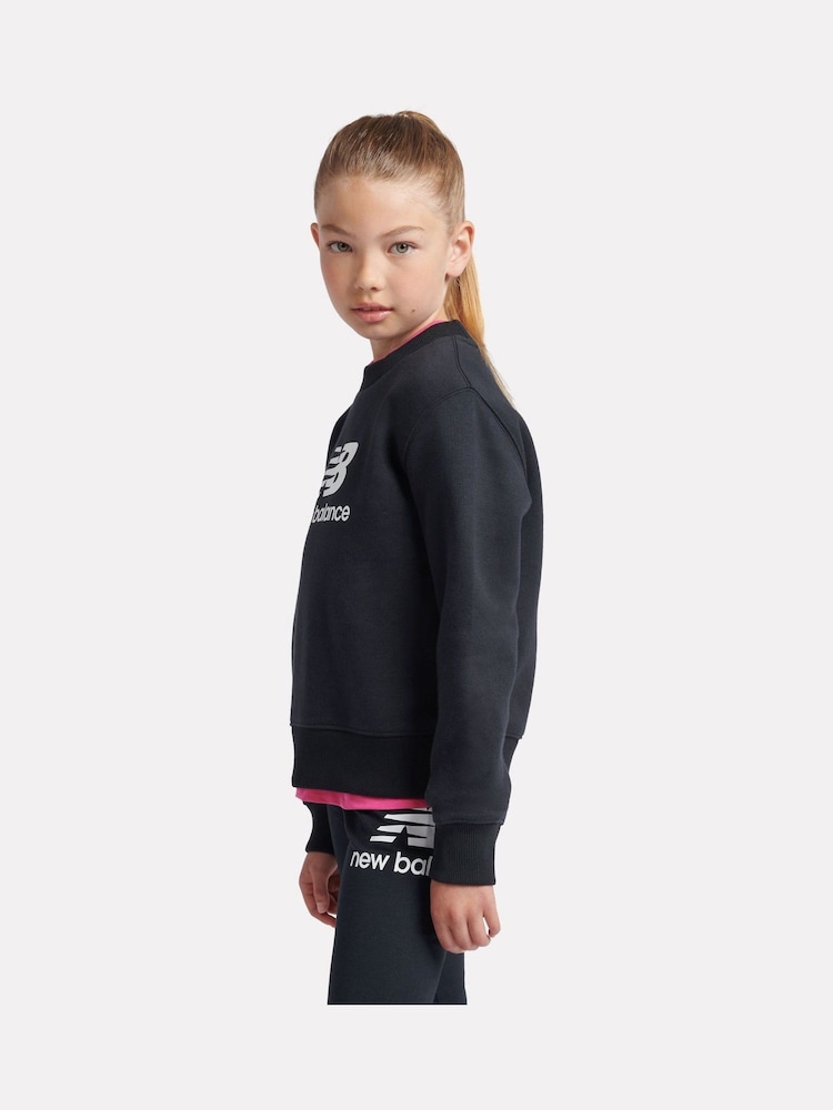 New Balance Black Stacked Logo Sweatshirt - Image 6 of 9