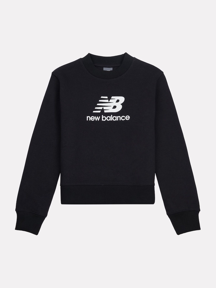 New Balance Black Stacked Logo Sweatshirt - Image 7 of 9