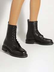 Dune London Black Prestonne Cleated Hiker Boots - Image 1 of 4