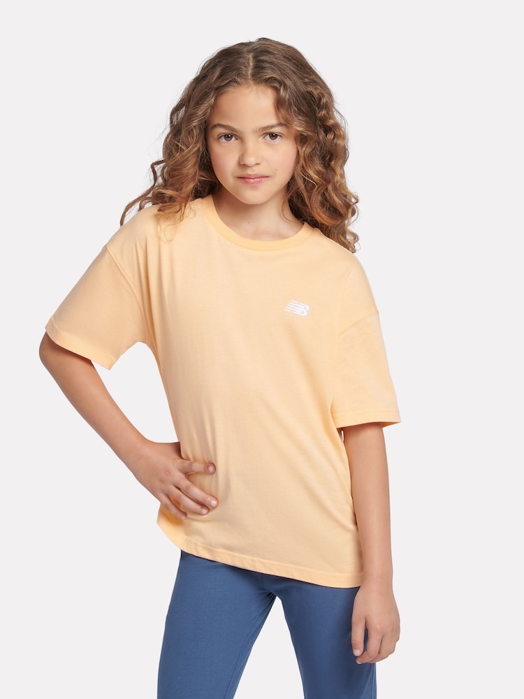 New Balance Pink Small Girls Logo 100% Cotton T-Shirt - Image 1 of 9