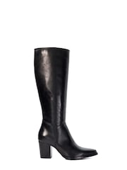 Dune London Black Silahs Smart Western Knee High Boots - Image 2 of 6