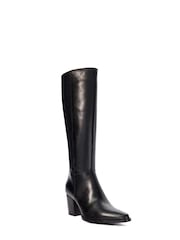 Dune London Black Silahs Smart Western Knee High Boots - Image 3 of 6