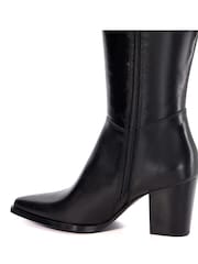 Dune London Black Silahs Smart Western Knee High Boots - Image 6 of 6