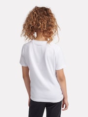 New Balance White Girls 100% Cotton Stacked Logo T-Shirt - Image 3 of 9