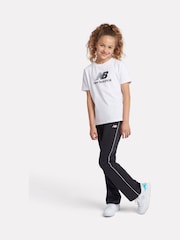 New Balance White Girls 100% Cotton Stacked Logo T-Shirt - Image 4 of 9