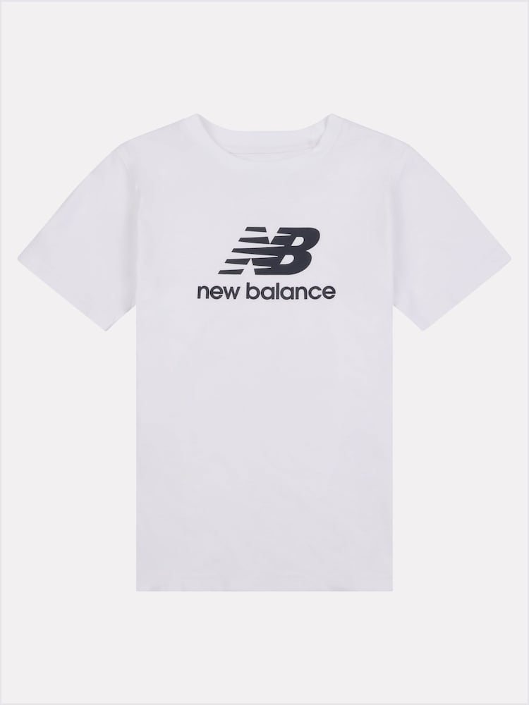 Wit - New Balance T-shirt met gestapeld logo voor meisjes - Image 7 of 9