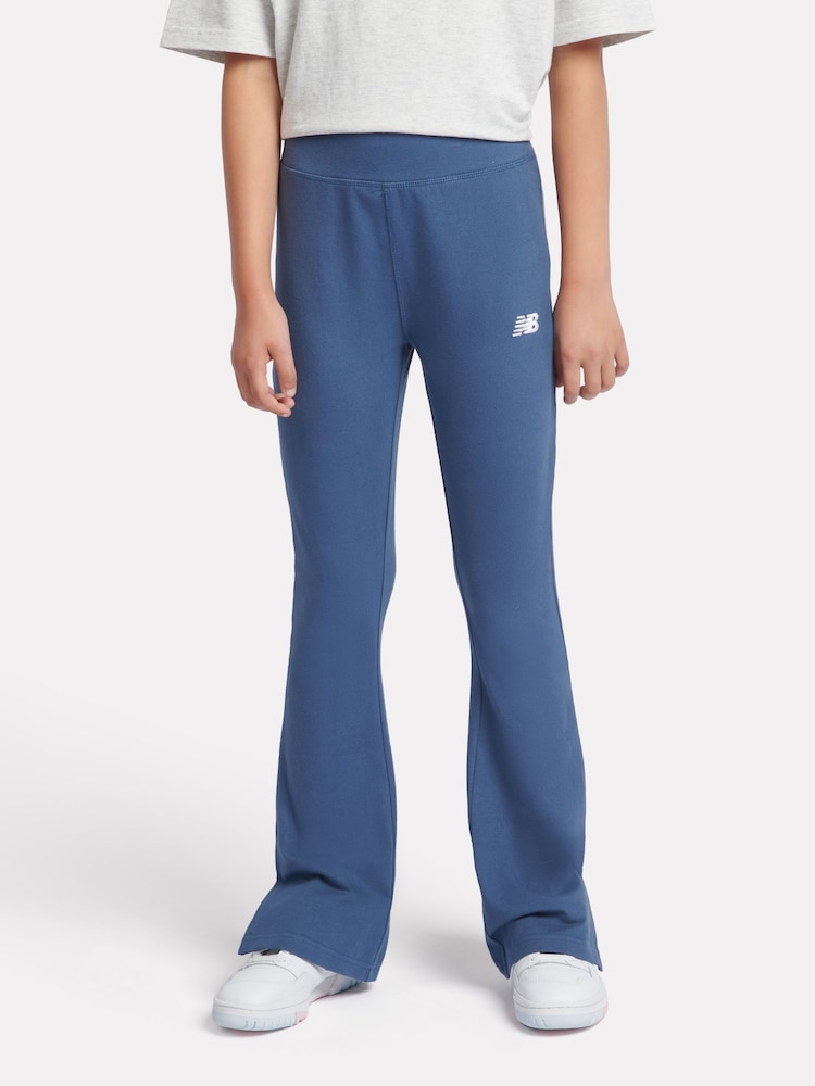 New Balance Blue Girls Small Logo Flare Leggings - Image 1 of 9