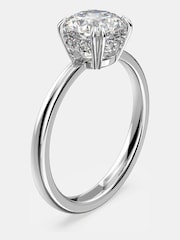 Swarovski White Round Cut Rhodium Plated Constella Cocktail Ring - Image 3 of 4