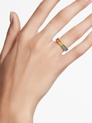Swarovski Natural Gold Stone Plated Baguette Cut Matrix Ring - Image 1 of 6