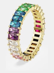 Swarovski Natural Gold Stone Plated Baguette Cut Matrix Ring - Image 2 of 6