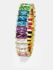 Swarovski Natural Gold Stone Plated Baguette Cut Matrix Ring - Image 3 of 6